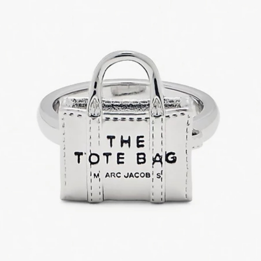 Marc Jacobs Silvertone Tote Bag Ring